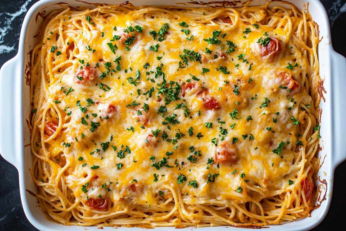 Cheesy Chicken Spaghetti Casserole Recipe